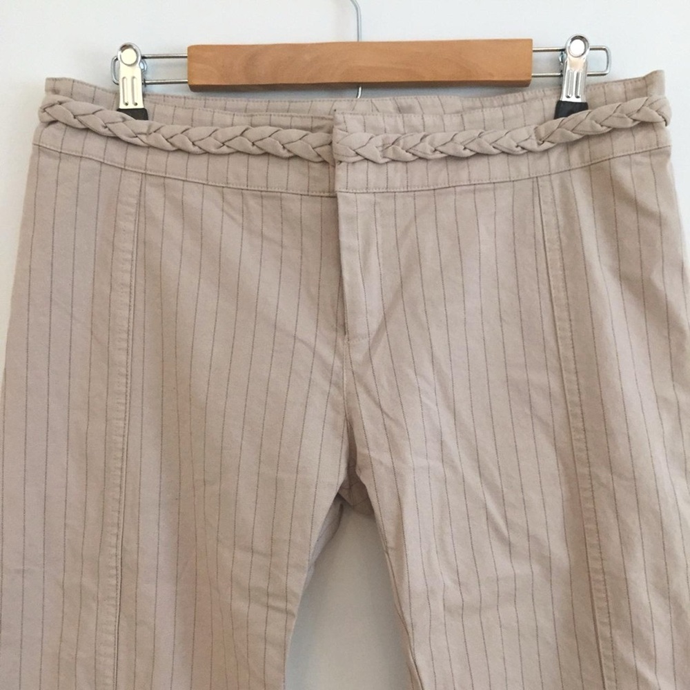 YA-YA braided waist pinstripe khaki pants, size 10 Tall-34” inseam